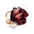 Яркое крупное кольцо «Роза» с янтарём коньячного цвета в позолоте 16, Ring Size: 11.5 / 21, image 