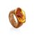 Кольцо «Индонезия» из древесины ореха и натурального янтаря 16.5, Ring Size: 10 / 20, image 