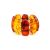 Two-Toned Amber Elastic Ring, Ring Size: Adjustable, image 