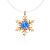 Invisible Necklace With Blue Crystal Snowflake The Aurora, Length: 39, image 