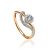 Elegant Curvy Diamond Ring In Gold, Ring Size: 6 / 16.5, image 