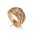Bold Golden Ring With 27 Diamonds, Ring Size: 8 / 18, image 