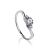 Classic Three Stone Crystal Ring In Silver, Ring Size: 5.5 / 16, image 