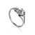 Stylish Silver Ring With White Crystal Center Stone, Ring Size: 5.5 / 16, image 