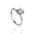 Bright Centerpiece Crystal Ring In Sterling Silver, Ring Size: 5.5 / 16, image 