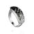 Sterling Silver Band Ring With Black And White Crystals The Eclat, Ring Size: 5.5 / 16, image 