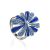 Silver Floral Ring With Blue Crystals The Eclat, Ring Size: 5.5 / 16, image 
