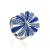 Silver Floral Ring With Blue Crystals The Eclat, Ring Size: 5.5 / 16, image 