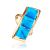 Reconstructed Turquoise Cocktail Ring In Gold-Plated Silver, Ring Size: 5.5 / 16, image 