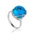 Classy Reconstructed Turquoise Silver Ring, Ring Size: 5.5 / 16, image 