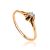 Solitaire White Diamond Ring In Gold, Ring Size: 9 / 19, image 