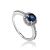 Statement White Gold Ring With Blue Sapphire And Diamonds The Mermaid, Ring Size: 6.5 / 17, image 