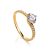 Stunning Golden Ring With Crystals, Ring Size: 8 / 18, image 