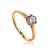 Golden Ring With White Crystal, Ring Size: 7 / 17.5, image 