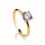Solitaire Crystal Ring In Gold, Ring Size: 7 / 17.5, image 