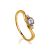Three Stone Golden Ring, Ring Size: 8 / 18, image 