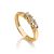 Elegant Golden Ring With Diamonds, Ring Size: 6 / 16.5, image 