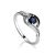 Classic Golden Ring With Sapphire Centerstone The Mermaid, Ring Size: 6 / 16.5, image 