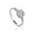 Chic Golden Ring With White Diamonds, Ring Size: 6.5 / 17, image 