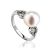 Chic White Gold Ring With Cultured Pearl And Diamonds The Serene, Ring Size: 6 / 16.5, image 
