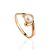 Classy Gold-Plated Ring With Creamrose Light Cultured Pearl The Serene, Ring Size: 6 / 16.5, image 