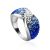 Silver Band Ring With Multicolor Crystals The Eclat, Ring Size: 5.5 / 16, image 