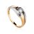 Golden Ring With Solitaire Diamond, Ring Size: 7 / 17.5, image 