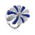 Silver Floral Ring With Blue And White Crystals The Eclat, Ring Size: 5.5 / 16, image 