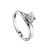 White Gold Ring With Solitaire Diamond And 26 Small Diamonds, Ring Size: 6 / 16.5, image 