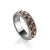 Sterling Silver Ring With Brown Crystals The Eclat, Ring Size: 5 / 15.5, image 