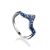 Sterling Silver Ring With Blue Crystals The Jungle, Ring Size: 5.5 / 16, image 