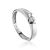 White Gold Ring With Solitaire Diamond, Ring Size: 6.5 / 17, image 