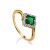 Emerald Golden Ring With Diamonds The Oasis, Ring Size: 6.5 / 17, image 