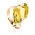 Golden Cocktail Ring With Faceted Citrine, Ring Size: 8 / 18, image 