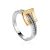 White Gold Ring With Double Diamond Rows, Ring Size: 7 / 17.5, image 