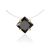 Invisible Line Necklace With Black Square Crystal The Aurora, Length: 40, image 