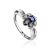 White Gold Ring With Sapphire And Diamonds The Mermaid, Ring Size: 6 / 16.5, image 