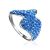 Fancy Silver Ring With Blue Crystals, Ring Size: 4 / 15, image 