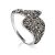 White Crystal Cocktail Ring In Silver The Eclat, Ring Size: 5.5 / 16, image 