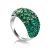Bright Green Crystals Ring In Sterling Silver, Ring Size: 5.5 / 16, image 