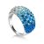Glam Style Silver Ring With Two Toned Crystals The Eclat, Ring Size: 5.5 / 16, image 