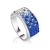 Stylish Silver Ring With Blue And White Crystals The Eclat, Ring Size: 5.5 / 16, image 