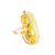 Honey Amber Golden Ring The Triumph, Ring Size: Adjustable, image 