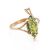Стильное кольцо из золота 585 пробы с натуральным янтарём «Ирис» 17, Ring Size: 6.5 / 17, image 