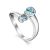 Synthetic Topaz Silver Ring, Ring Size: 6.5 / 17, image 