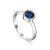Sterling Silver Ring With Synthetic Sapphire Centerstone, Ring Size: 8 / 18, image 