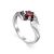 Silver Silver Ring With Deep Red Garnet Centerstone, Ring Size: 8.5 / 18.5, image 