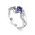 Geometric Silver Ring With Synthetic Sapphire, Ring Size: 8 / 18, image 