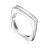 Geometric Silver Ring With Crystal Rows, Ring Size: 7 / 17.5, image 