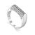 Geometric Silver Ring With White Crystals, Ring Size: 6.5 / 17, image 